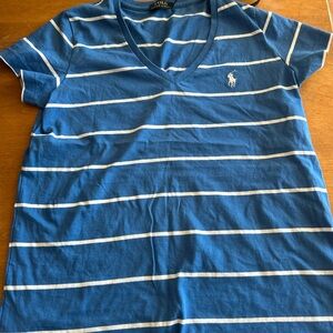 Polo Ralph Lauren Blue and White Striped Tee